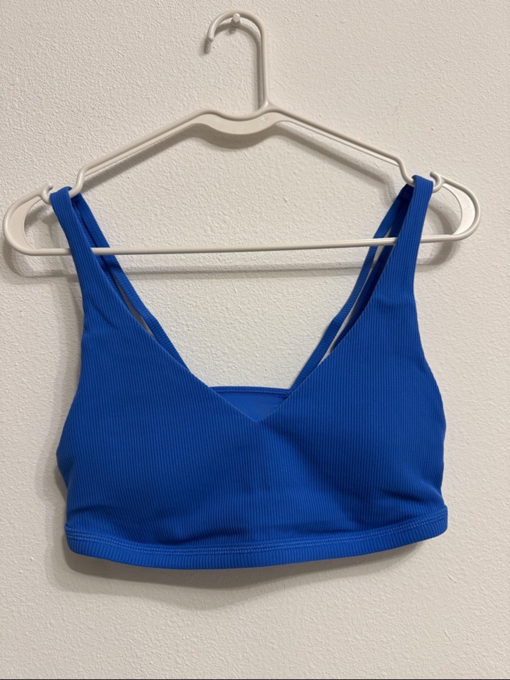 Offline by Aerie Blue Ribbed V-Neck Bralette size Medium